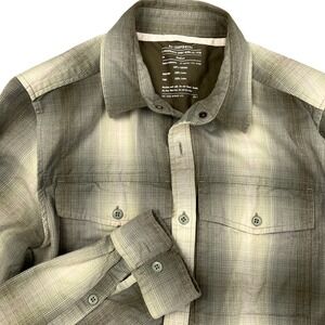 REI Cooperative Shirt Mens Medium‎ Olive Plaid Flannel Western Outdoor Cowboy